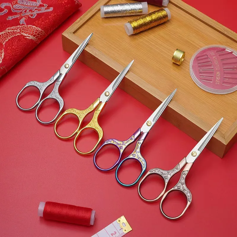 1PC Sewing Scissors Stainless Steel Retro Embroidery Tailor Scissors Dressmaker Shears Fabric Cutter DIY Sewing Accessories image 2