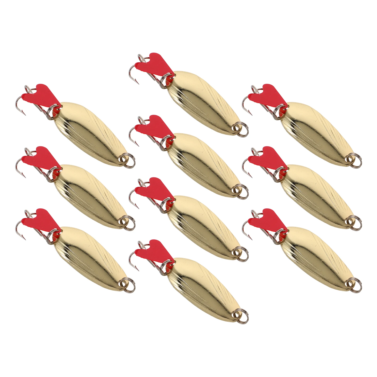 

10pcs Spoon Shaped Sequin Bait Fake Baits Fishing Spoons Metal Saltwater Bait Long Casting Professional Lures Simulated