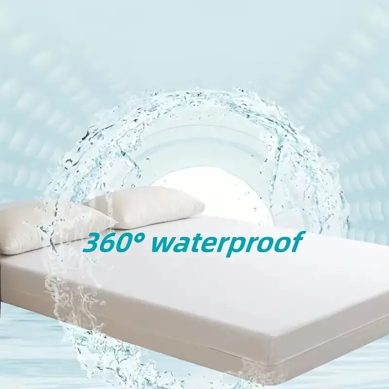 1pc 6-Sides Fully Enclosed Waterproof Mattress Cover With Zipper (Without Pillowcase), Dust-proof Mattress Protector Solid Color