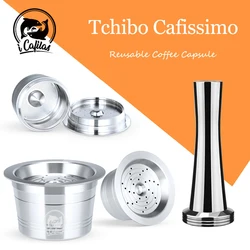 for Three Heart Reusable Coffee Capsule Tchibo Cafissimo PURE Stainless Steel Refillable Coffee Pods fit K fee Caffitaly Machine