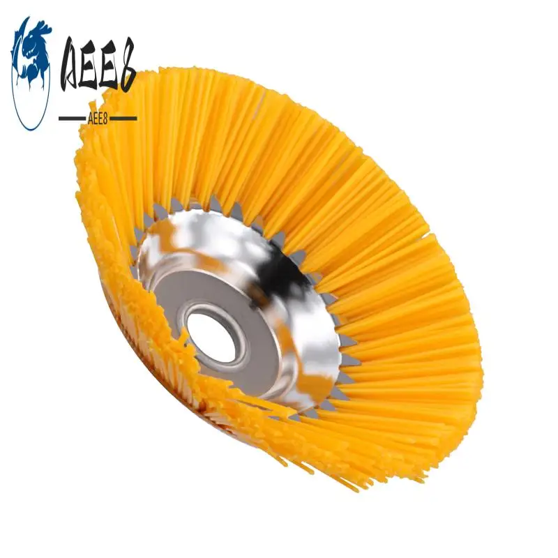 

AEE8-8Inch Weed Brush Cutter Head Lawn Mower Grass Trimmer Head Nylon Wire Wheel Rotary Weed Brush For Garden Lawnmower