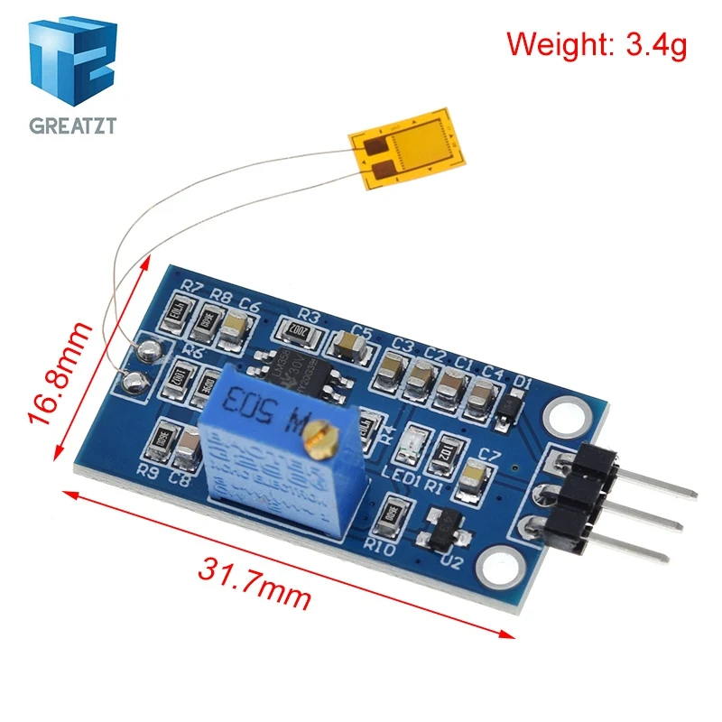 GREATZT Strain Gauge Bend Sensor Module Y3 Weighing Amplification Module Digital Sensor Biosensor Mixture