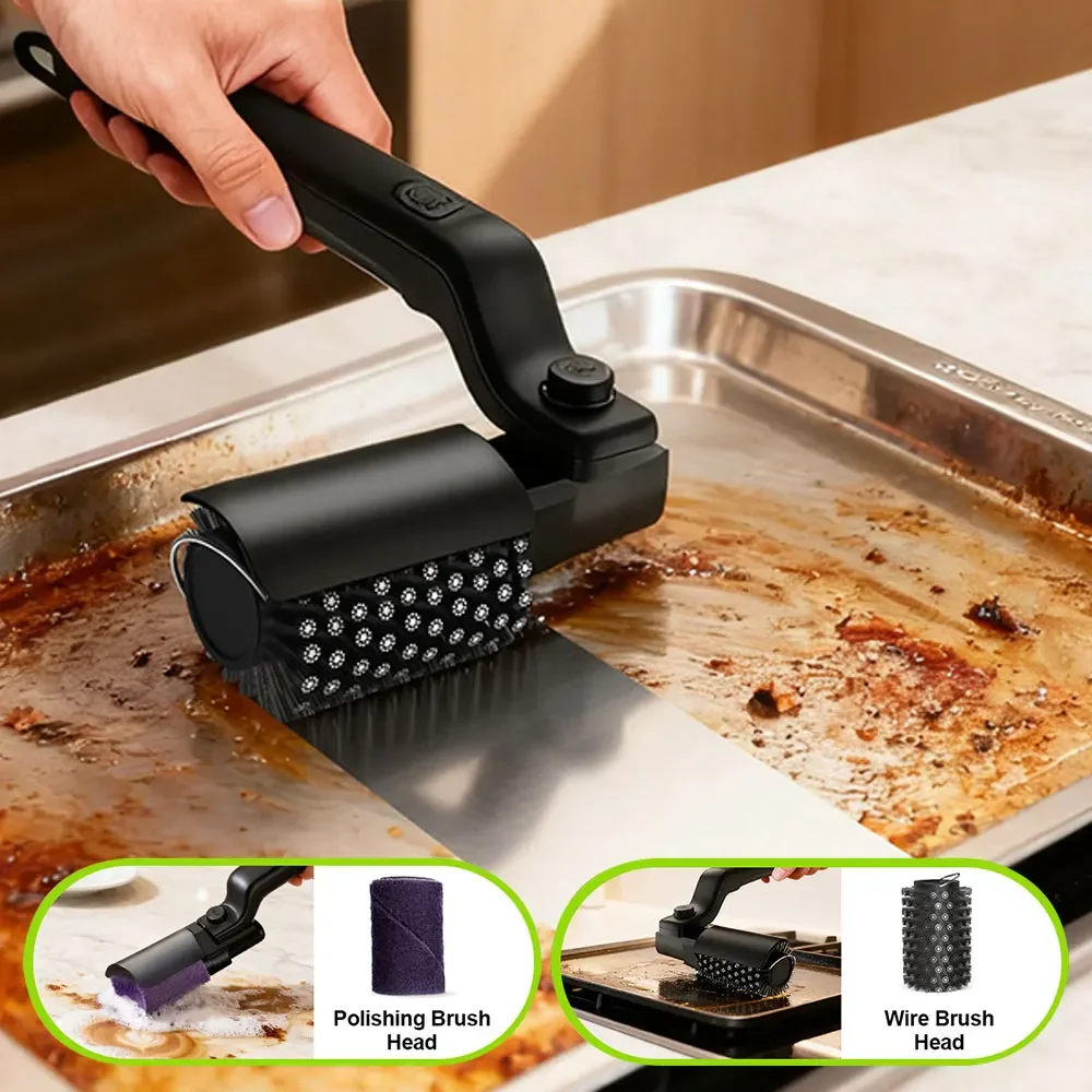 BBQ Grill Brush 3-Speed Settings Electric Grill Brush 180 degree Adjustable Head 90 Mins Grill Cleaner Outdoor Griddles Smokers