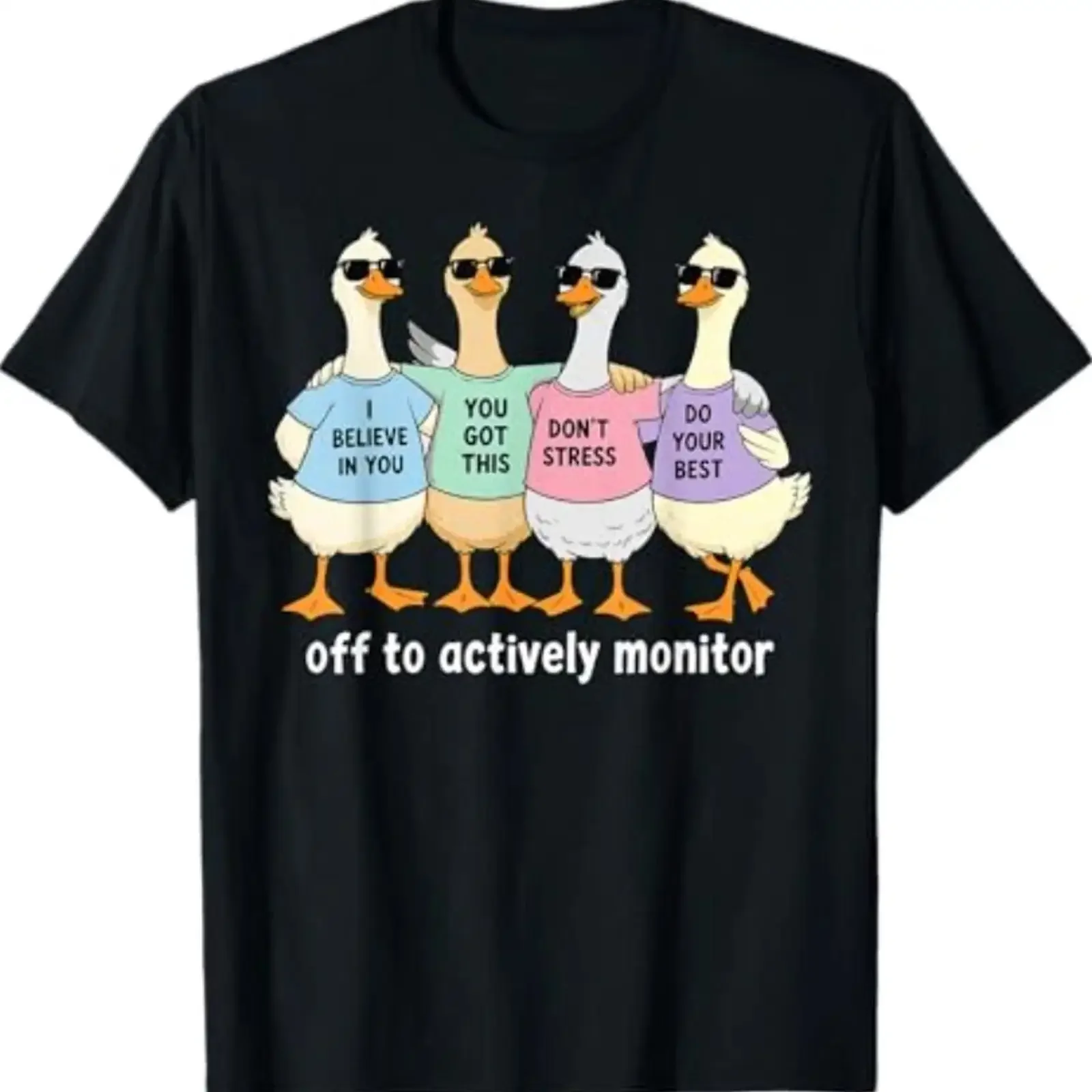 Camiseta Test Day Off to Actively Monitor Goose State Testing Teacher vintage Washed Breathable Stylish Unisex homme graphic