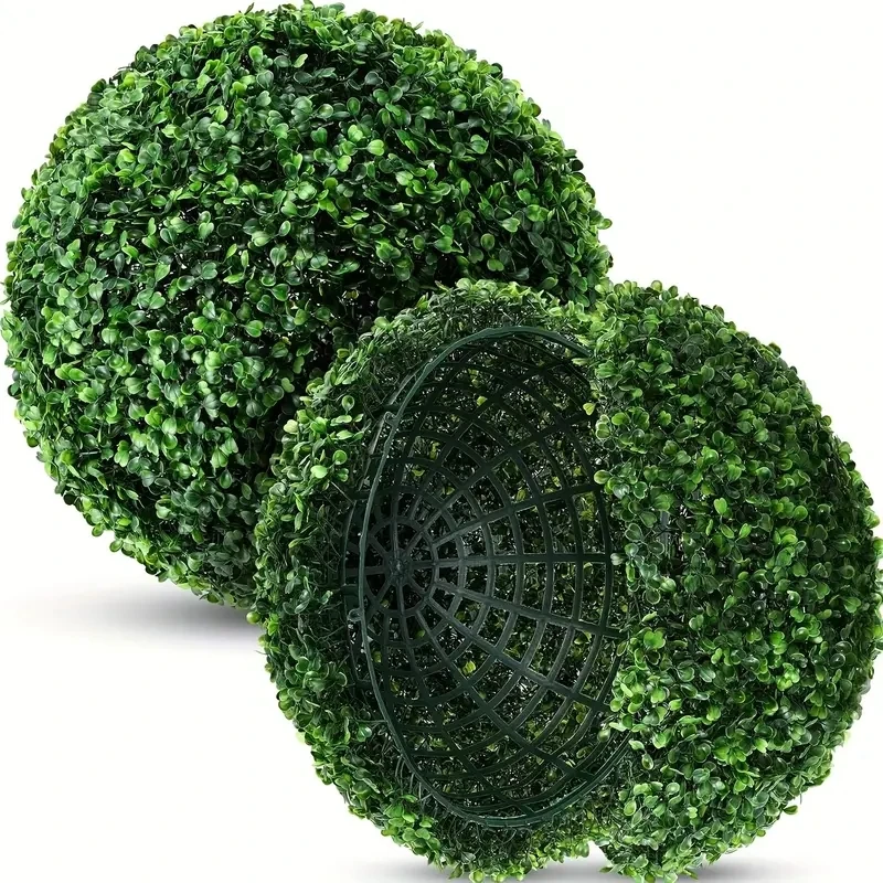 1pc/2pcs Multi-size Artificial Green Plastic Plant Grass Ball Green Simulation Plastic Plant Ornament Party Garden Decorations