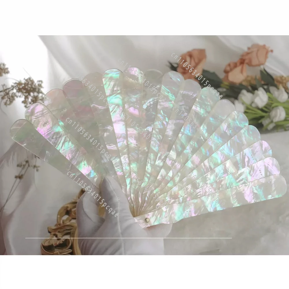 Ornament Hollow Engraving Folding Handicraft Fan Customization Natural Shell Mother Fan Lolita Photo Props