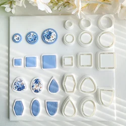 Geometry Arc Shape Polymer Clay Cutter Mold Organic Polymer Clay Cutters for Earrings Making Jewelry Pendants Clay Tools