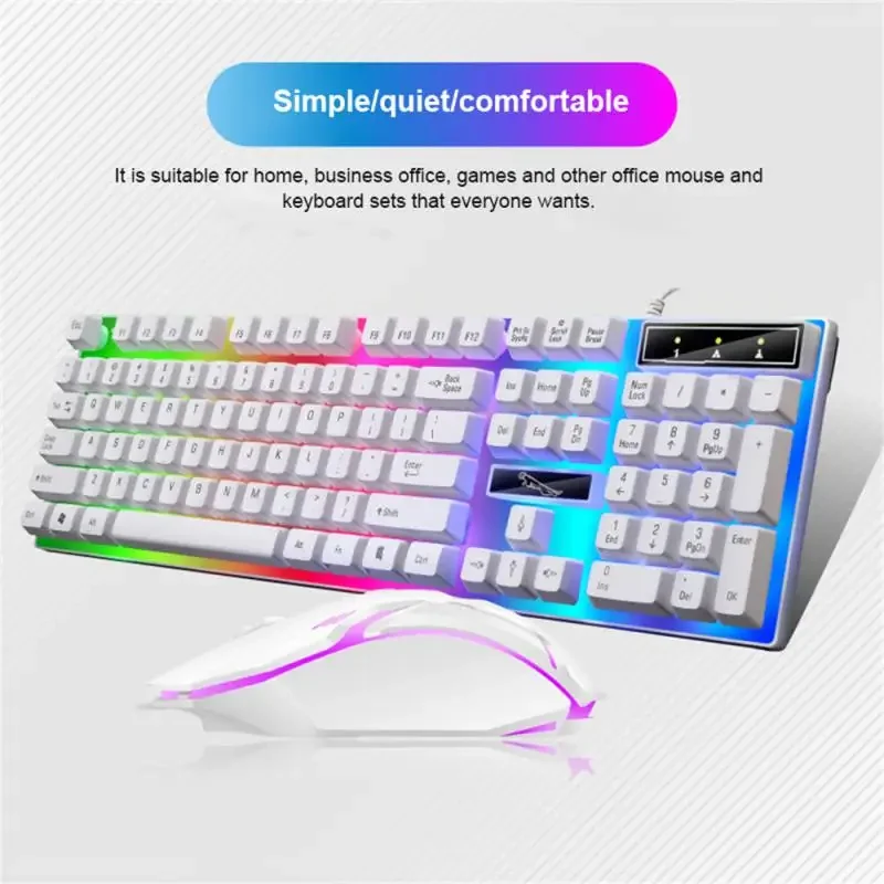 

Wired Keyboard And Mouse Set Usb Luminous Mechanical Keyboard And Mouse Set For PC Laptop Computer Game Office