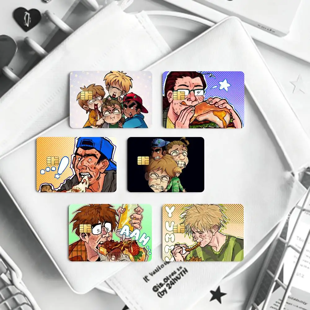 E-EltingvilleS Pete Bill Jerry Club  Bank Credit Cards Bus Pass Stickers Cool Decoration Waterproof 4PCS Card
