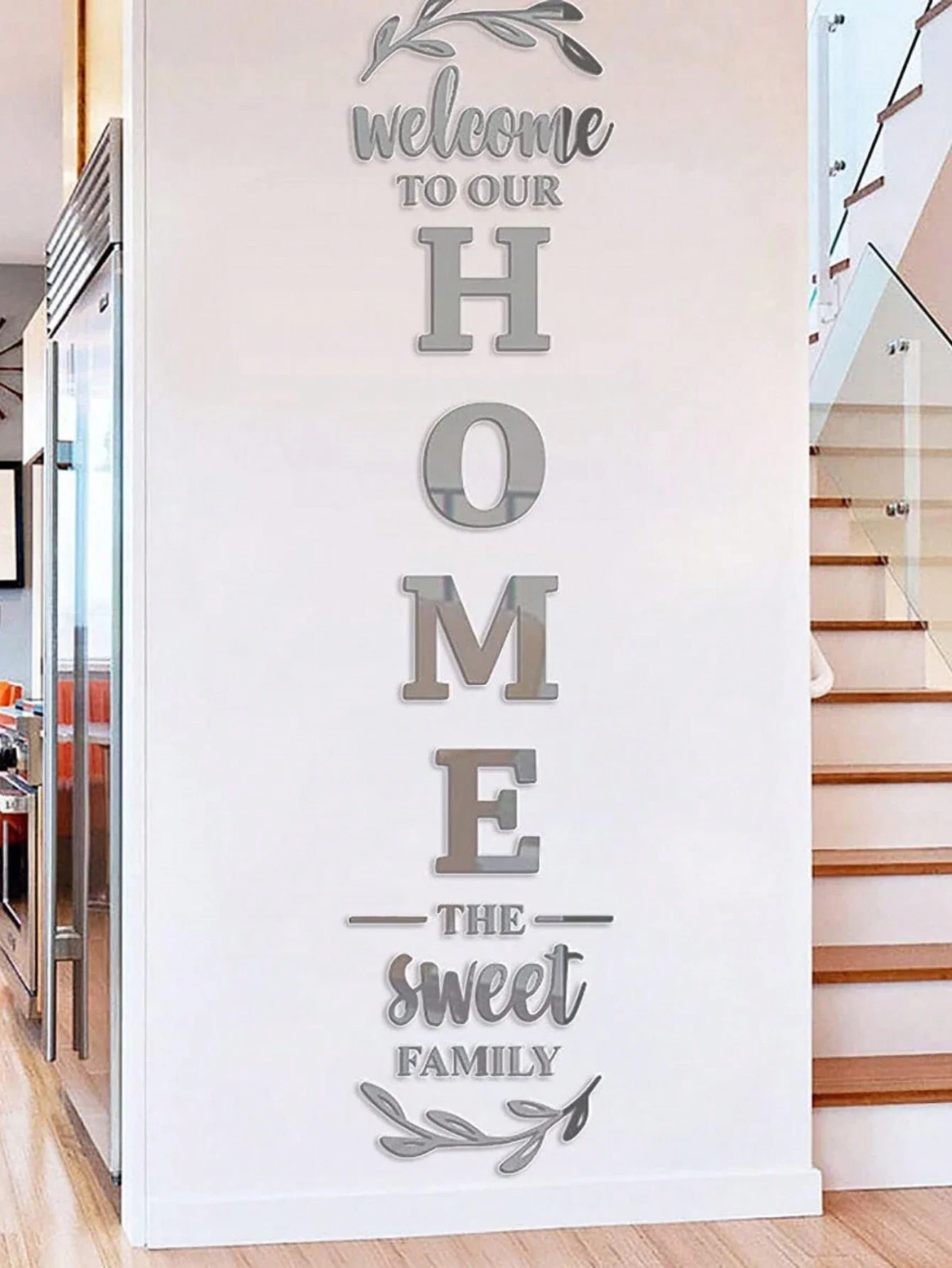 3d Acrylic Mirror Wall Sticker, Silver,  Decoration Diy Self Adhesive Acrylic Sticker For Living Room, Bedroom, Family, Includin