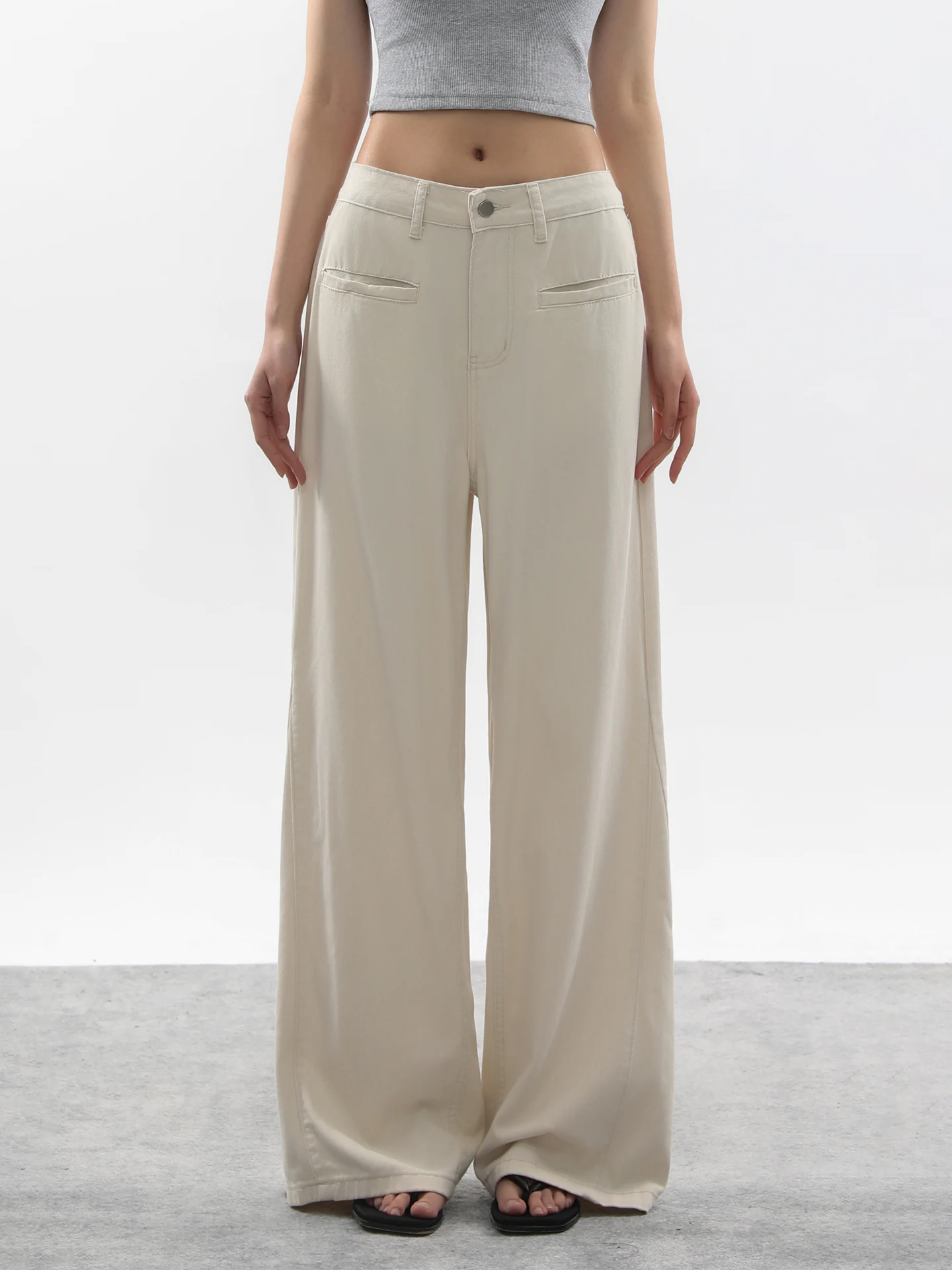 

Aaisup High Waist Wide Leg Jeans Women's Casual Loose Fit White Denim Spring Summer Breathable Comfortable Loose Feeling Long...