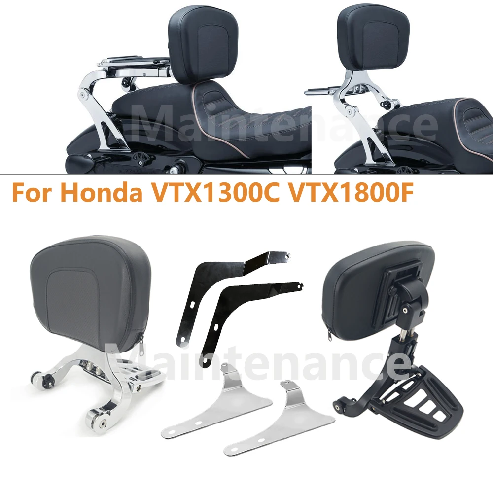 Motorcycle Backrest Multi-Purpose Driver Passenger Backrest with Folding Luggage Rack For Honda VTX1300C VTX1800F