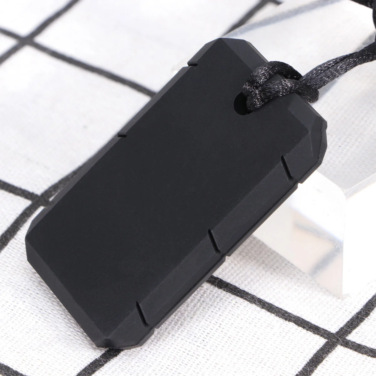 1 قطعة علامة الكلب عضاضة سوداء مضغ للأطفال المولي التدريب قلادة لينة محكم التسنين قلادة التوحد أداة الإغاثة الحسية #6