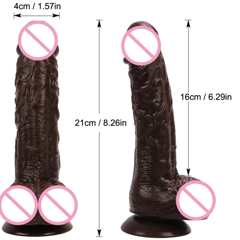 

21cm Realistic G-spot Dildo for Women Orgasm - Penis Dong with Lifelike Glans Testicles & Hands-Free Suction Cup,Adult Sex Toys