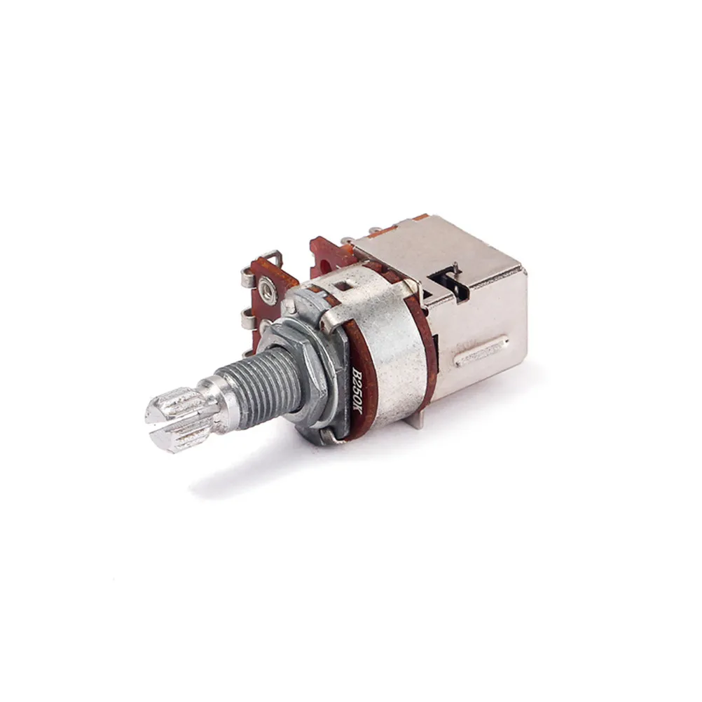 B250k Push Pull Guitar Potentiometer Split Shaft Coarse Knurled Audio Volume Tone Control Replacement Upgrade Potentionmeter