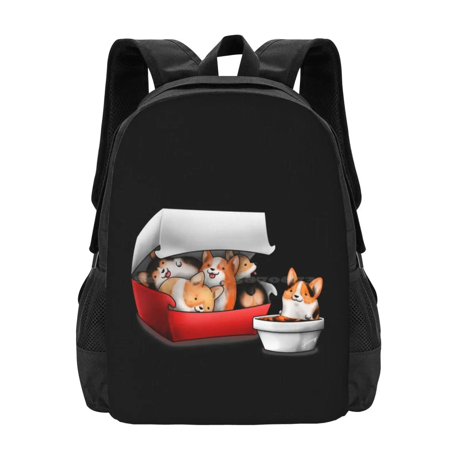 

Corgi Nuggets Hot Sale Backpack Fashion Bags Corgis Welsh Corgi Dogs Puppy Puppies Animals Cute Adorable Fast Food Chicken