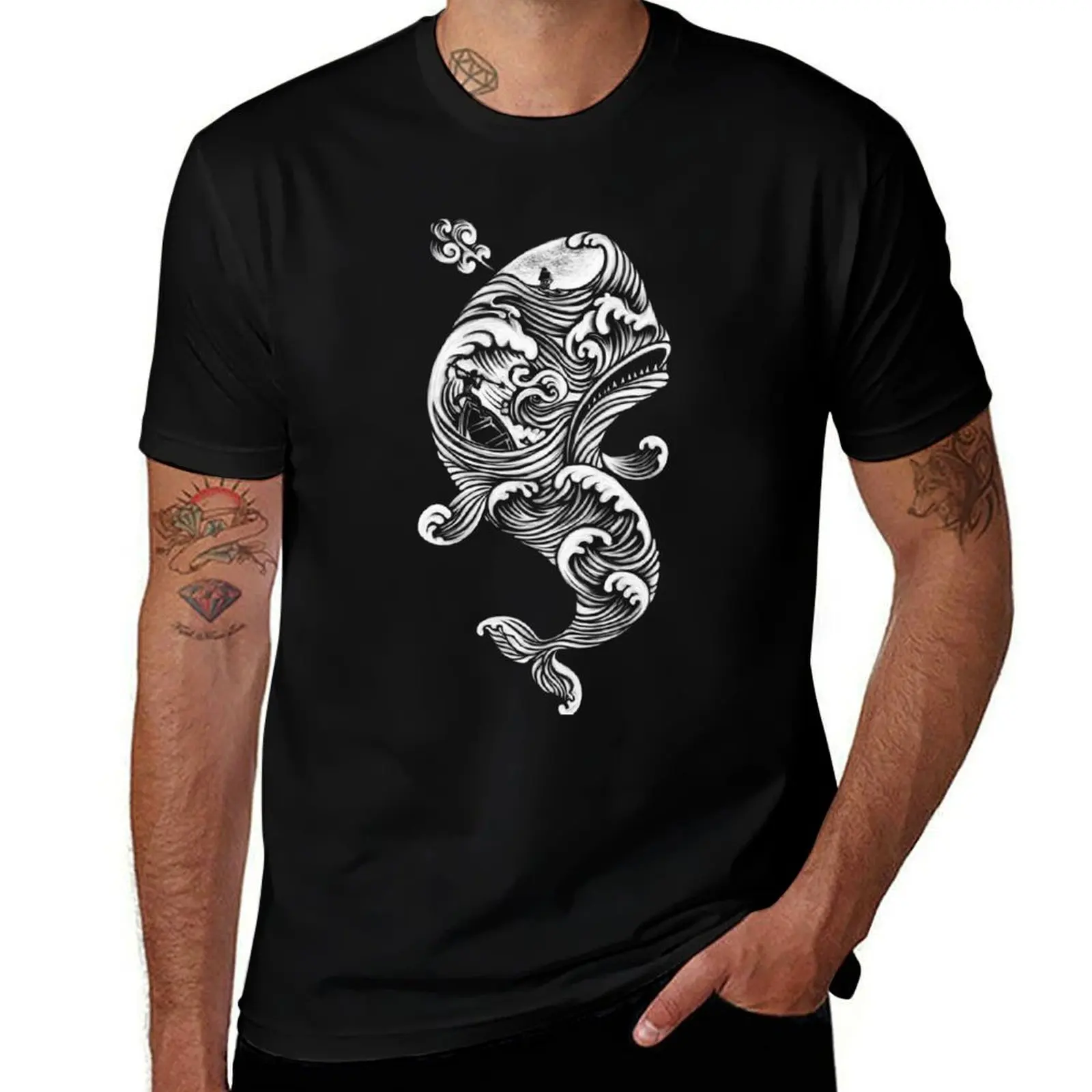 

men t T-Shirt man shirts Moby 100% Dick t cotton shirts for