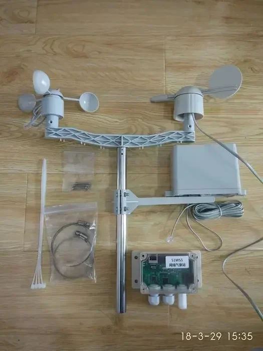 Estação meteorológica iot 51ws5, fonte de alimentação 24v, suporte para servidor iot, rede de dados, direção total da velocidade do vento e chuva, em estoque