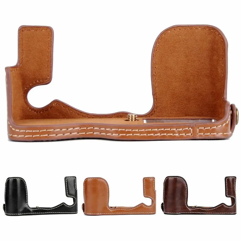For Fujifilm XT10 XT20 XE3 Bottom PU Leather Camera Case Base Half Cover body camera