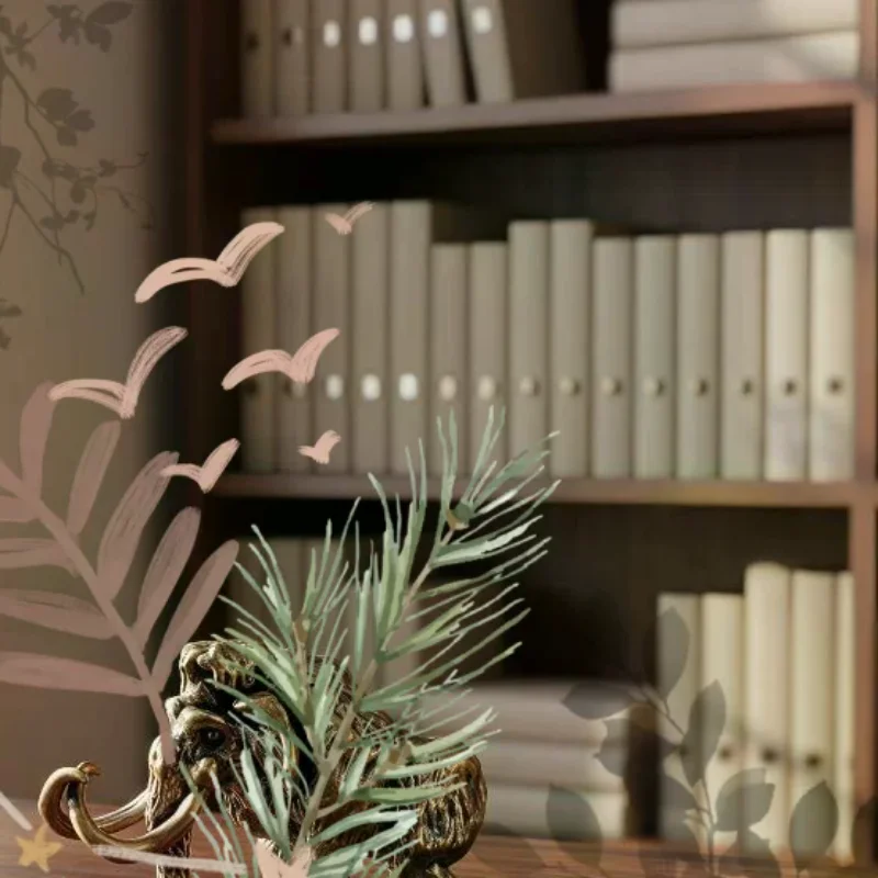 Alloy Mammoth Statue With Textured Antique Finish For: Home Office Tabletop Bookshelf Decor