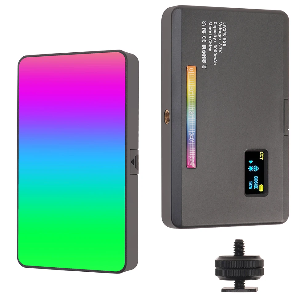 Portable Video Light RGB 140 Multi Color Fill Light Indoor Photography Camera Square Sunset Light LED Handheld Atmosphere Light