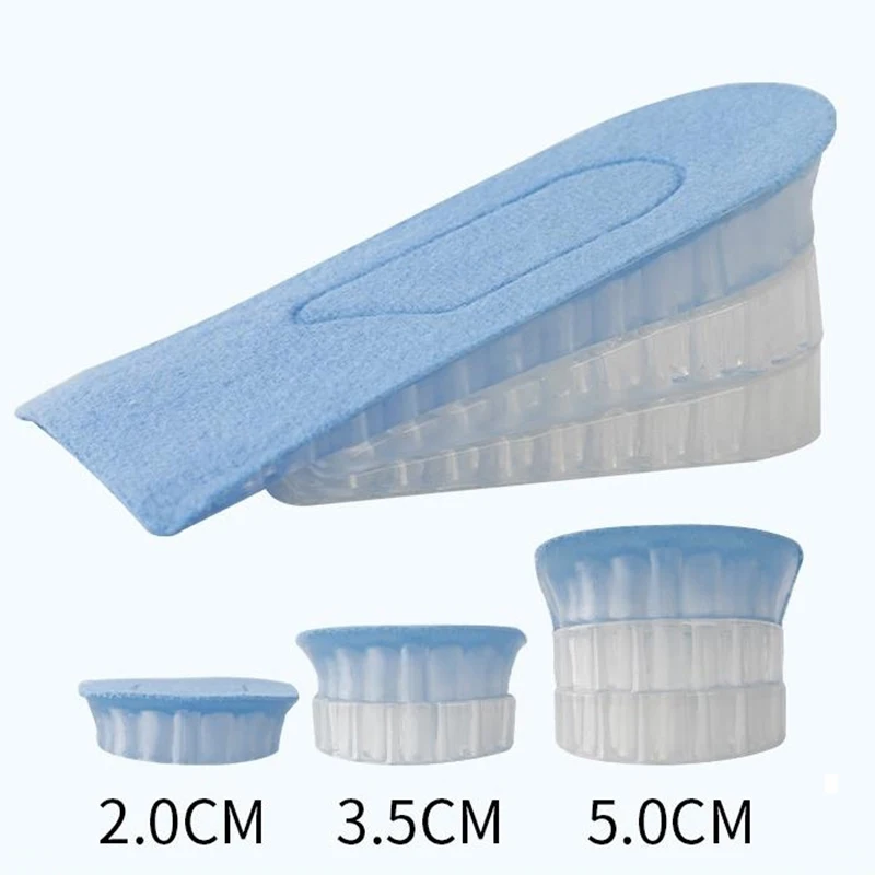 Honeycomb Structure Silicone Inner Height Increasing Insoles Men Women 2/3.5/5cm Up Invisible Shoes Pad Adjustable Heel Insert