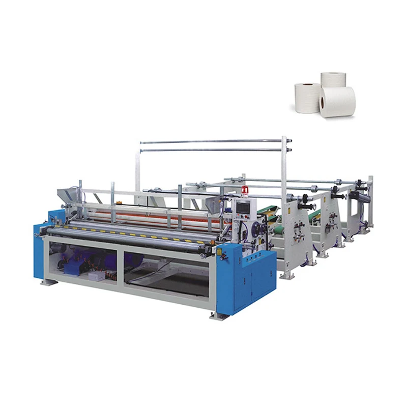 Fully Automatic Toilet Paper Machine Toilet Tissue Rewinding and Cutting Equipment With PLC Control Touchscreen