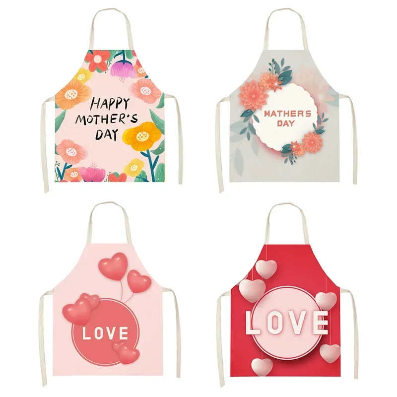 Red flamingo love element cooking baking accessories apron kitchen kitchen accessories master apron Woman kitchen apron Linens