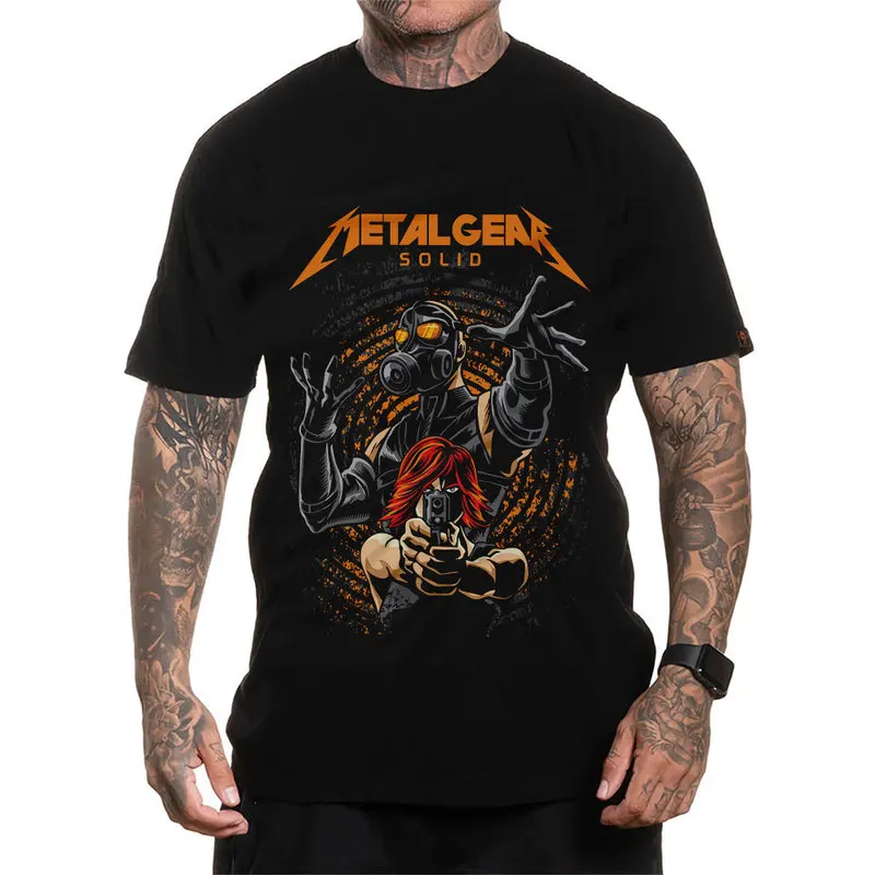 Metal Gear Solid MGS Game Gift T‑Shirt for Gamer Unisex Cotton Short Sleeve Tees Solid Snake Graphic Print Streetwear Tops