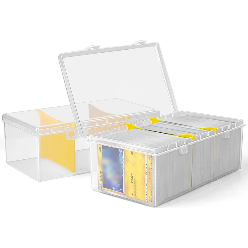 Caja de almacenamiento de tarjetas comerciales de plástico con divisores, caja de almacenamiento de tarjetas deportivas, organizador de tarjetas