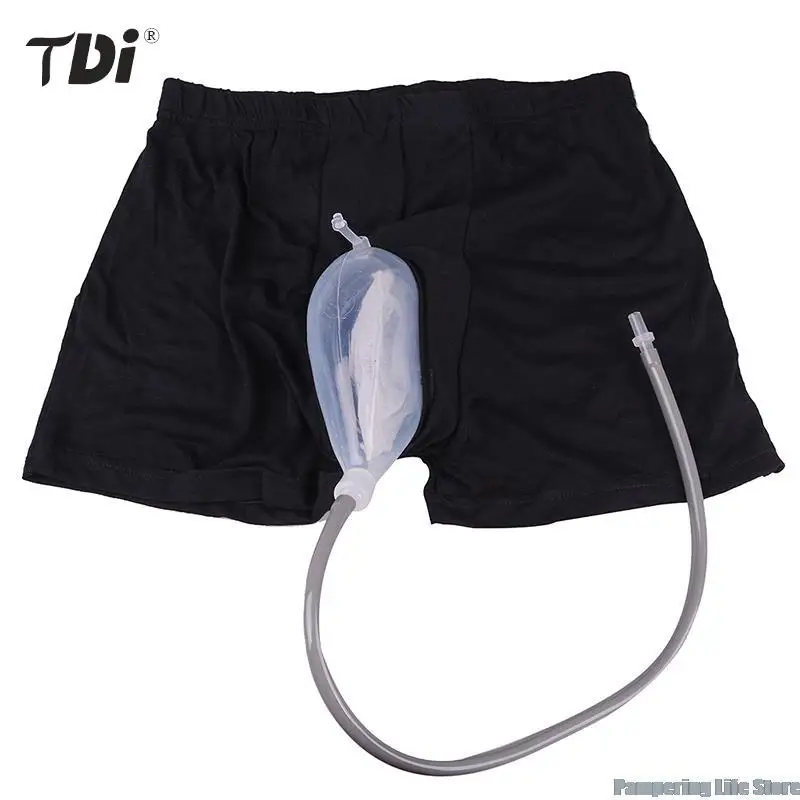 1 Set Shorts Urinal Bag PVC Urine Funnel Pee Holder Collector With Catheter For Old Men Feminine Hygiene Health Care