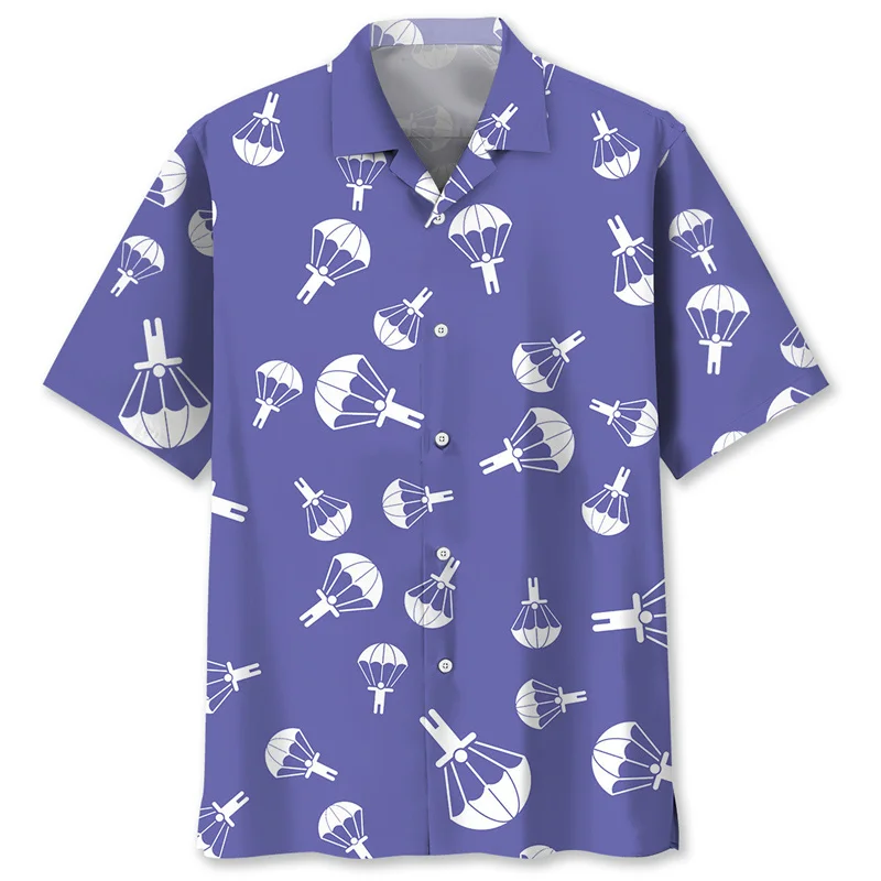 

Purple Cartoon Graphic Hawaiian Shirt For Men Women Summer 3d Printed Short Sleeves Streetwear Tops Loose Lapel Button Blouse