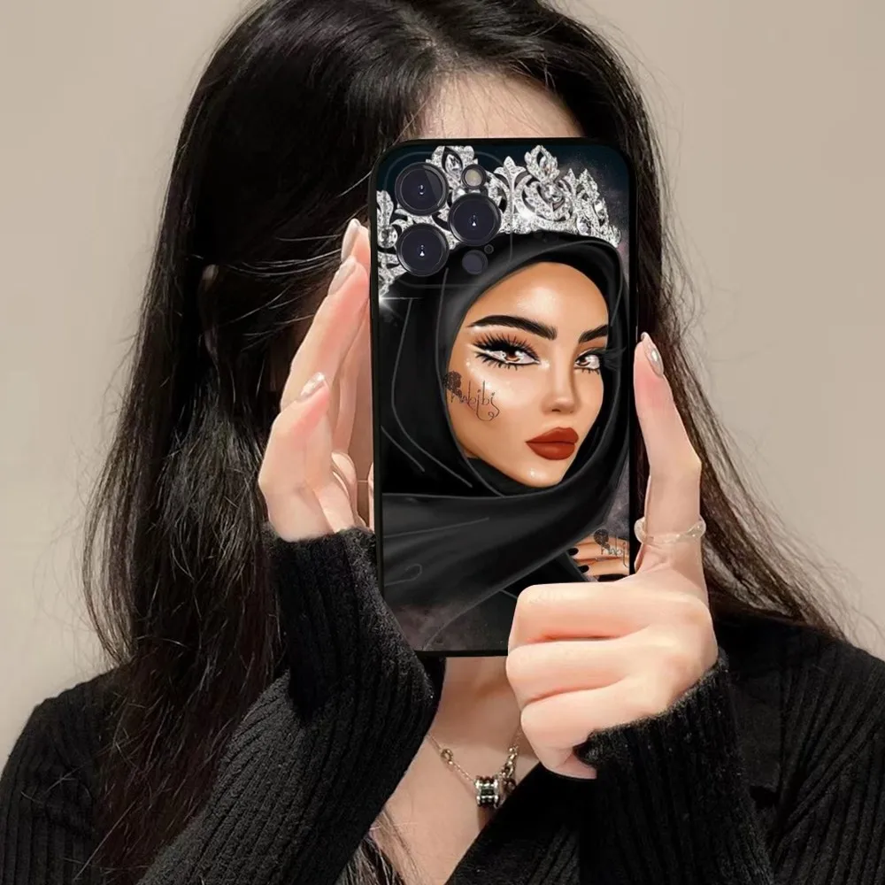 Woman In Hijab Face Muslim Islamic Girl Phone Case For iPhone 14 11 12 13 Mini Pro XS Max Cover 6 7 8 Plus X XR SE 2020 Funda