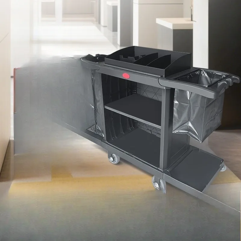 Service Cart Hotel Room Linen Cart Three-layer Door Multifunctional Cleaning Hand Push Cleaning Cart