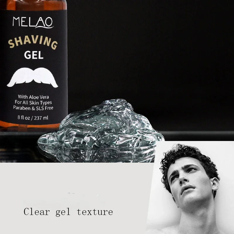 237ml Shaving Gel Shaving Smooth Softening Beard Roots Cleanses Moisturizes Shaving Cream Protecting Shaver Head Beard Oil