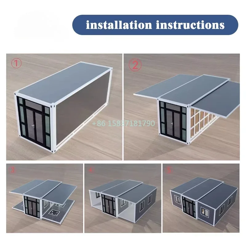 20ft Container House Australian Luxury Prefabricated Portable Expandable Home Container Cabin Folding Mobile Container House