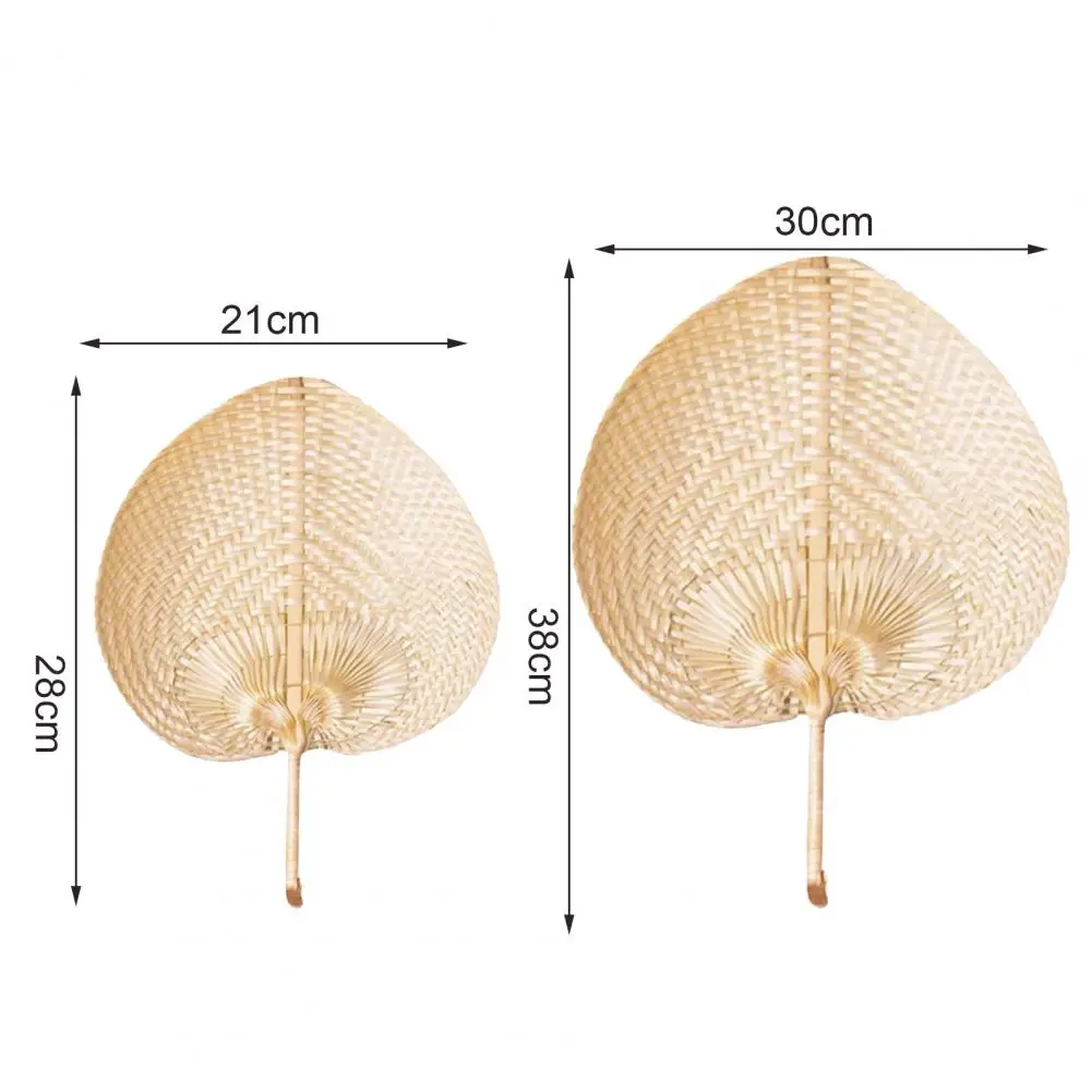 Bamboo Hand Fans Natural Handmade Weaving Rattan Fans 2 Size Palm Leaf Fan Handheld Fan For Summer Cooling Down Home Decoration