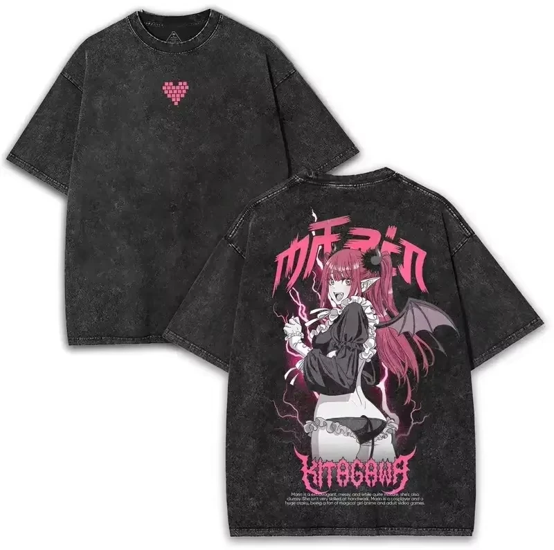 Unisex Japanese Cotton Loose Streetwear T Shirt With Back Print Of Marin Kitagawa Gothic Cosplay Design For Anime T-shirt