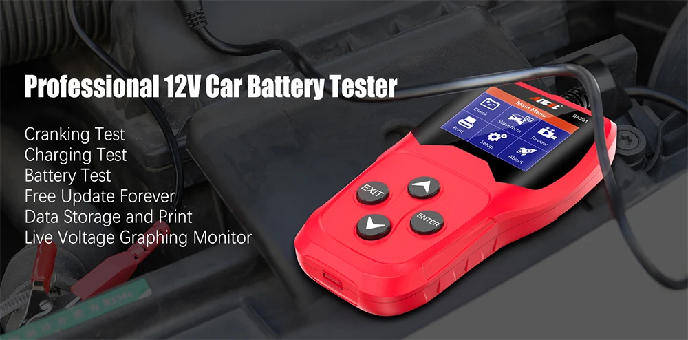 ANCEL BA201 Multi-Battery Car Diagnostic Tester with 10 Rating Systems & Lifetime Free Updates for Universal Cars/SUVs/Trucks -