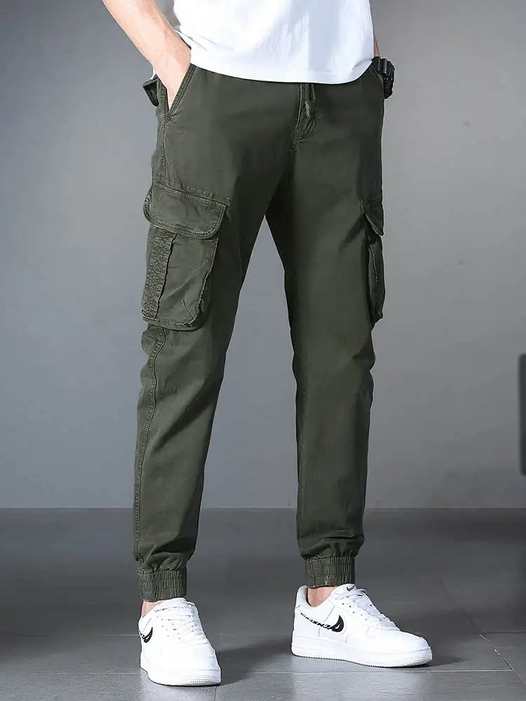

Spring Autumn Men's Casual Pants Workwear Wear Resistant Straight Leg Loose Trousers with Multiple kets Faionable Youthf...