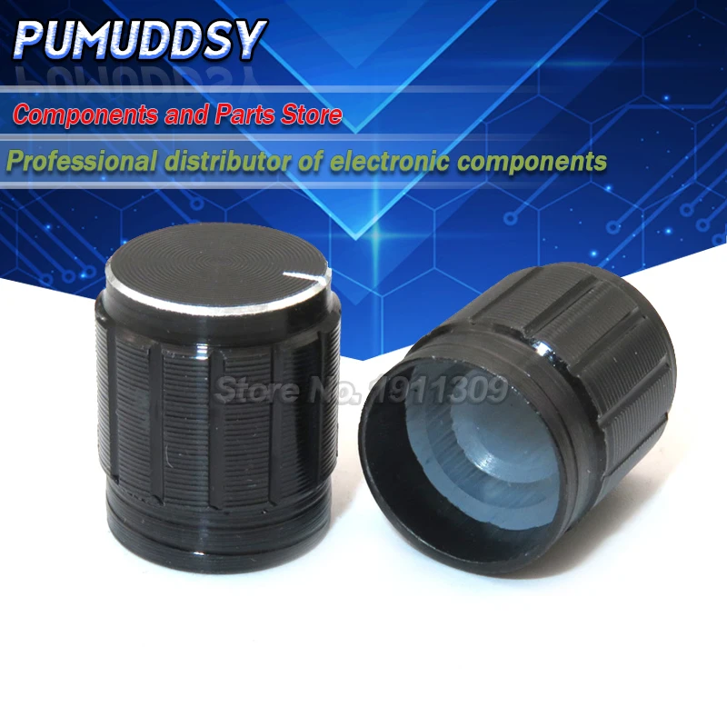 10 sztuk 15*17mm potencjometr ze stopu aluminium 15*17 pokrętło pokrętło regulacji głośności czarny