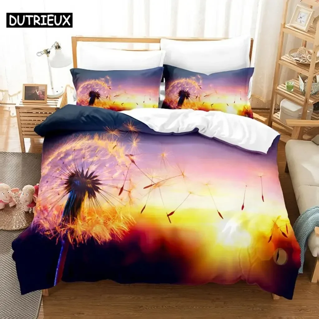 Dandelion Comfortable Duvet Quilt Cover Pillowcase Bedding Set Children Bedroom Decoration Home Textile