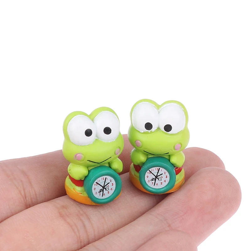 1:12 Dollhouse Miniature Cartoon Doll Clocks Frog Alarm Clock Model Furniture Accessories For Doll House Decor Kids Toys Gift