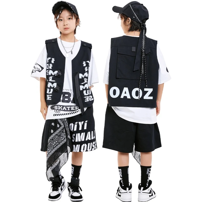 Nouveaux vêtements à la mode pour garçons, Costumes de danse de rue Jazz pour enfants, vêtements d'entraînement de danse Hip-Hop, tenue de spectacle DN20433