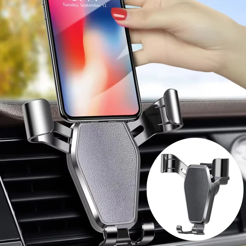 

Car Gravity Mobile Phone Holder Universal Car Air Vent Outlet Bracket Car GPS Smart Phone Stand For iPhone Xiaomi Huawei Realme