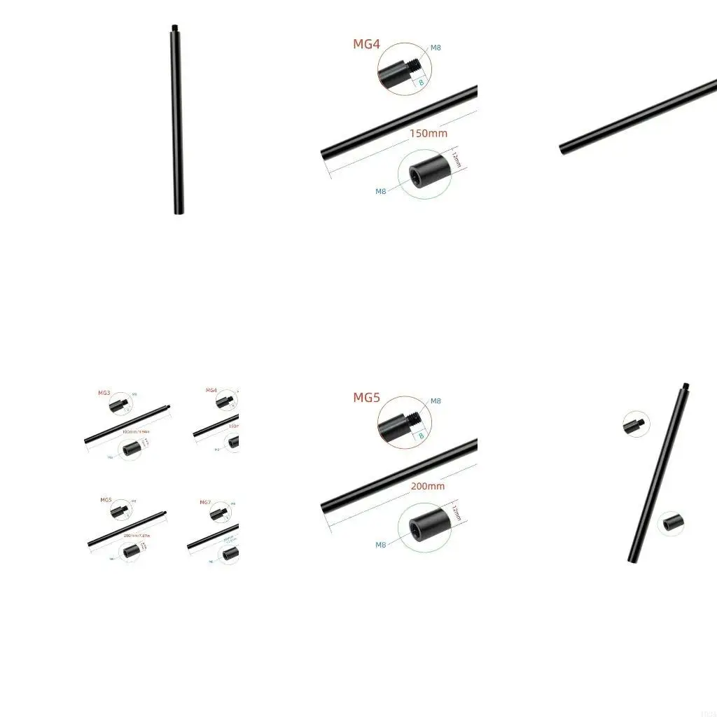 193A M 8 Thread Extension Rod 12mm Diameter Extension Poles Stabilizer Accessor