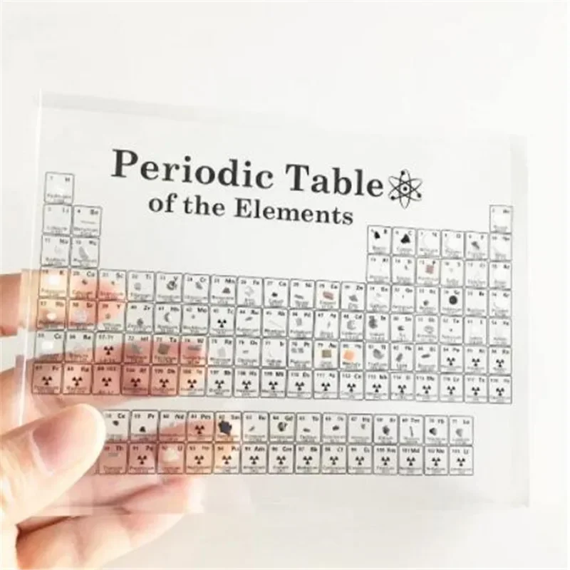 Acrylic Periodic Table with Real Elements Chemical Mendeleev Periodic Table of Elements Samples Inside Chemistry Materials Craft