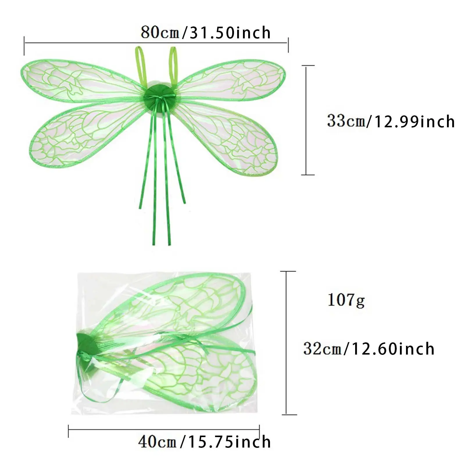 Dragonfly Fairy Wing Comfortabel aankleden Angel Wing Fairy Wing voor meisjes voor Halloween themafeest Festival carnaval kinderen