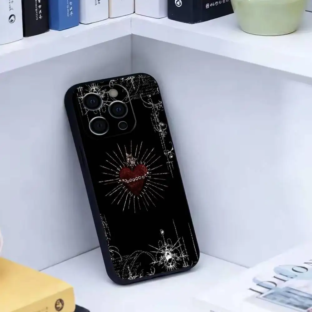 Sweet Grunge Dark Goth Emo  Phone Case For iPhone 17,16,15,14,13,12,11 Plus,Pro Max,XS,Soft Silicone Black Cover - view 5