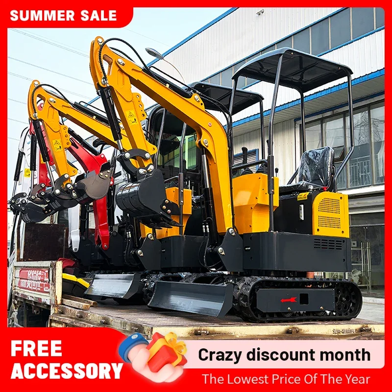 Miniexcavadora personalizada, motor Kubota de alta calidad, Ce Epa Euro 5, miniexcavadora hidráulica agrícola de 1,2 toneladas